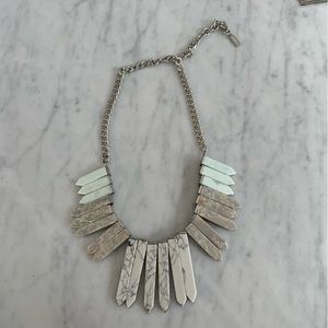 BAUBLEBAR Silver-Tone MARBLE RA Marbled Resin Stone Bib Necklace